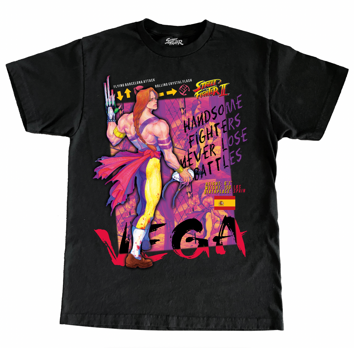 CAPCOM STREET FIGHTER II VEGA JUMBO PRINT SHIRT