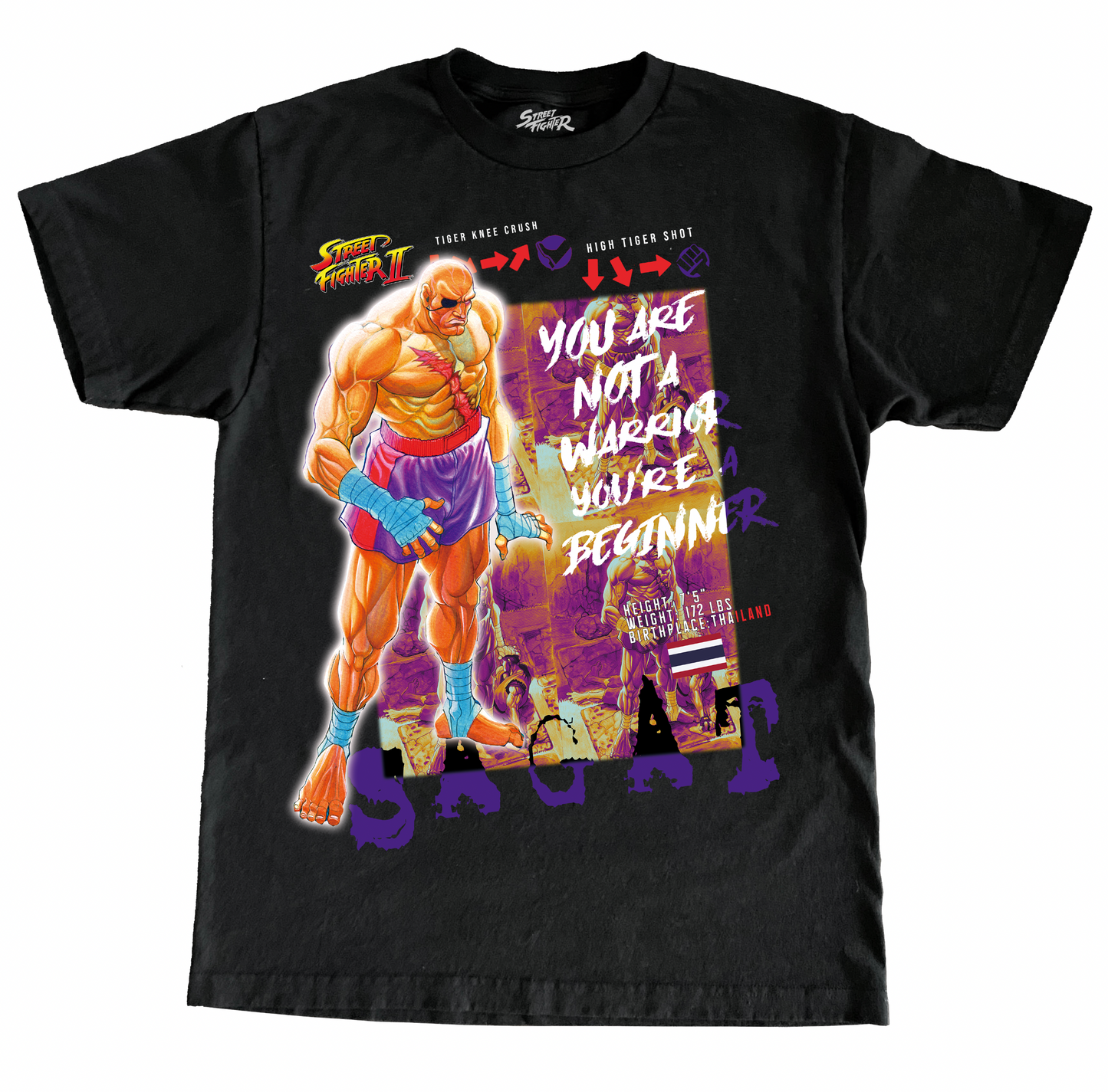 CAPCOM STREET FIGHTER II SAGAT JUMBO PRINT SHIRT
