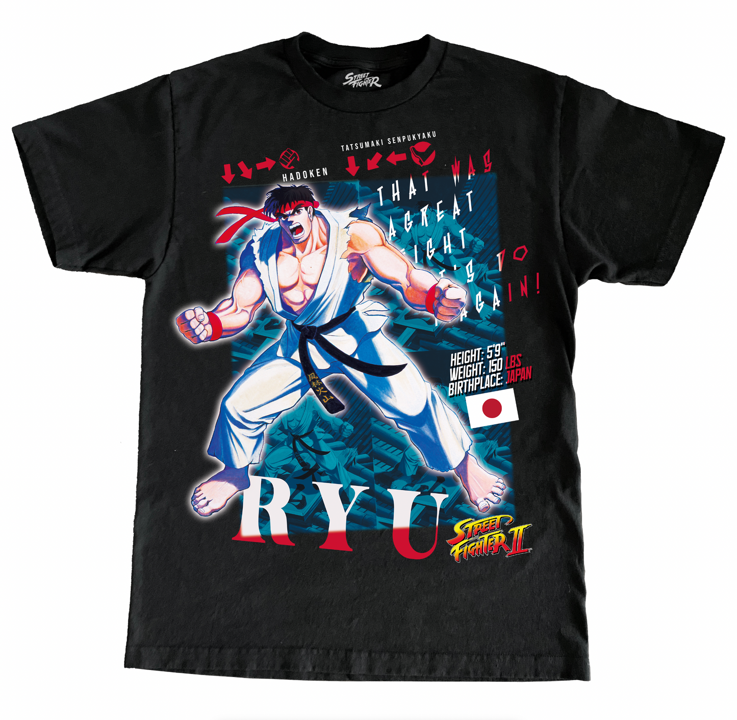 CAPCOM STREET FIGHTER II RYU JUMBO PRINT SHIRT