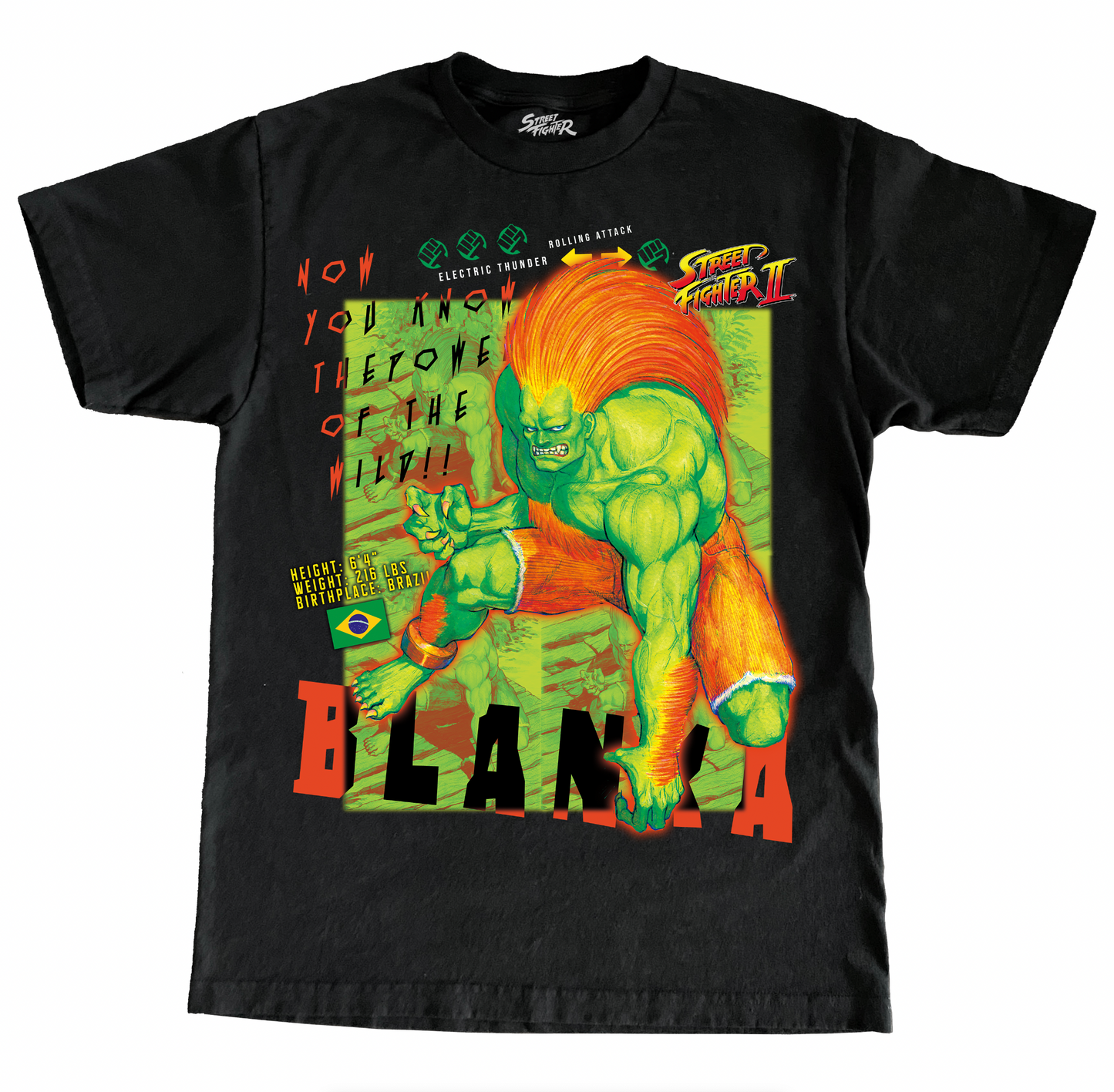 CAPCOM STREET FIGHTER II BLANKA JUMBO PRINT SHIRT