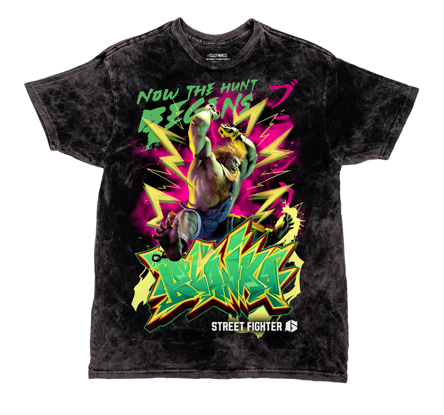 CAPCOM SF6 BLANKA "OVERSIZED PRINT" VINTAGE WASH SHIRT