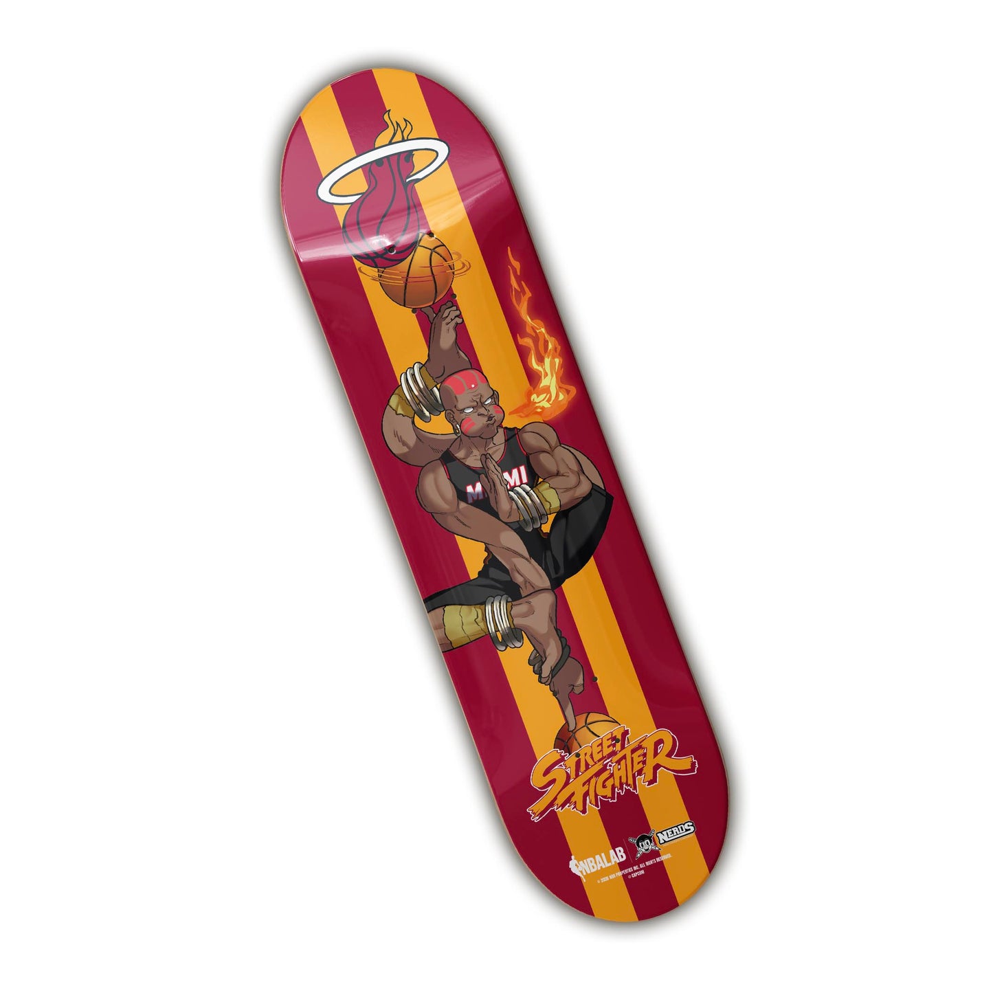 NBALAB x STREET FIGHTER DHALSIM MIAMI HEAT SKATEDECK