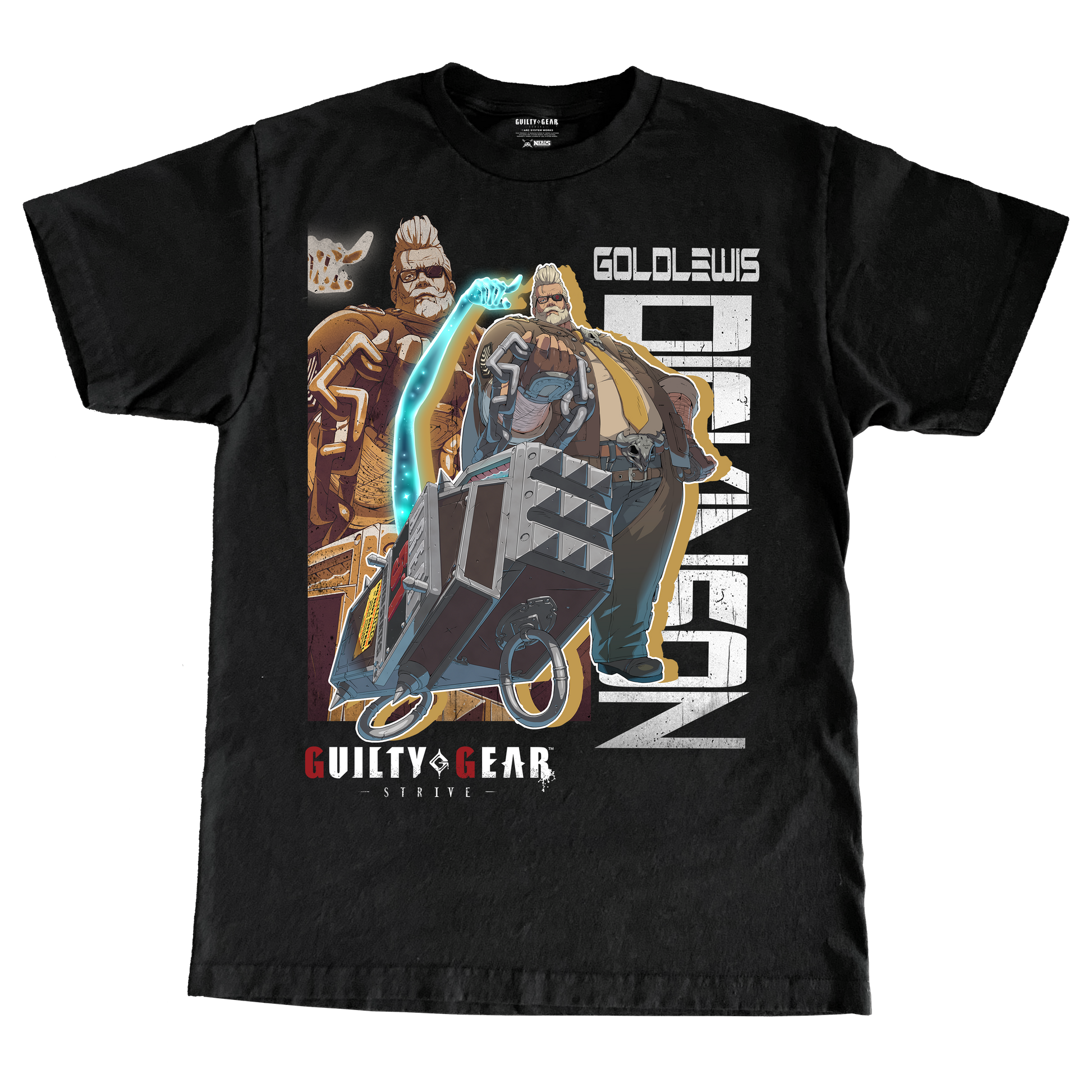 guilty gear strive goldlewis GUILTY GEAR STRIVE GOLDLEWIS DICKINSON TSHIRT – Nerds Clothing