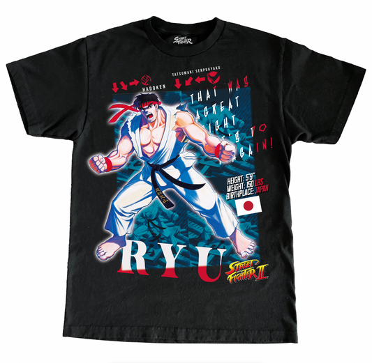 CAPCOM STREET FIGHTER II RYU JUMBO PRINT SHIRT