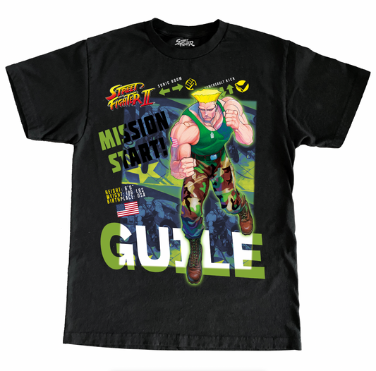 CAPCOM STREET FIGHTER II GUILE JUMBO PRINT SHIRT