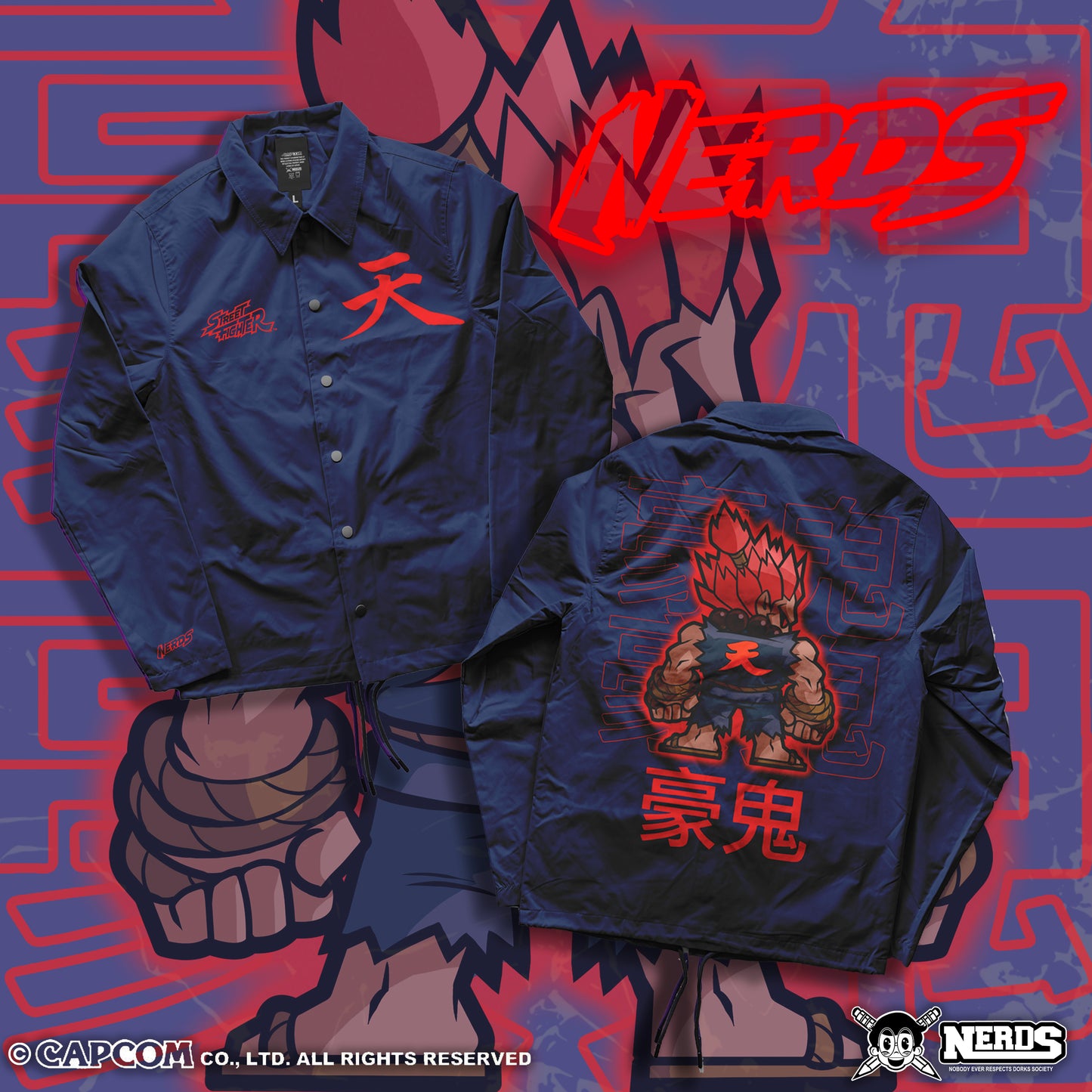 CAPCOM STREET FIGHTER AKUMA COACHES JACKET