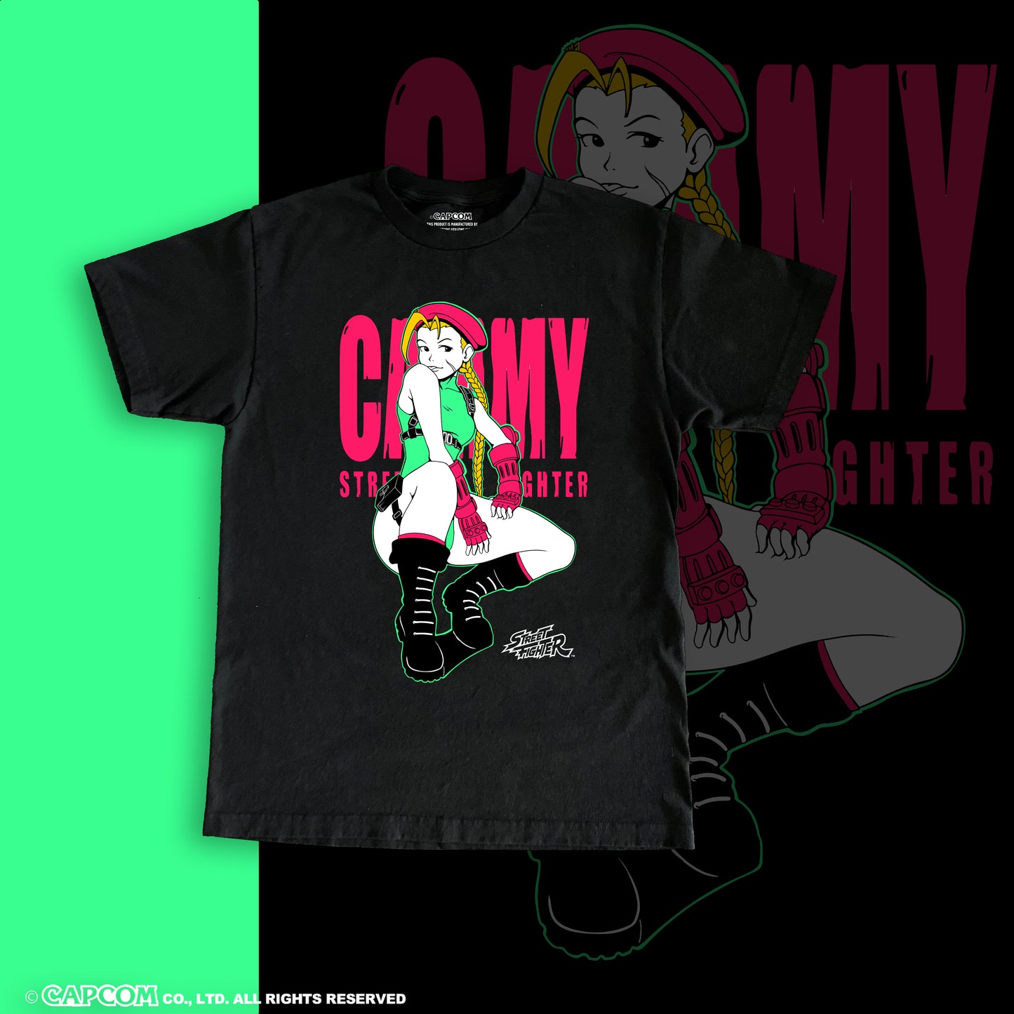 CAPCOM SF6 CAMMY OVERSIZED PRINT VINTAGE WASH SHIRT – Nerds Clothing