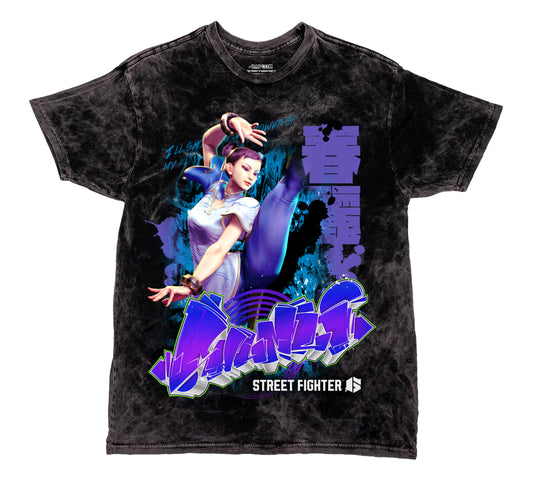 CAPCOM SF6 CHUN-LI "OVERSIZED PRINT" VINTAGE WASH SHIRT