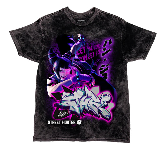 CAPCOM SF6 JURI "OVERSIZED PRINT" VINTAGE WASH SHIRT